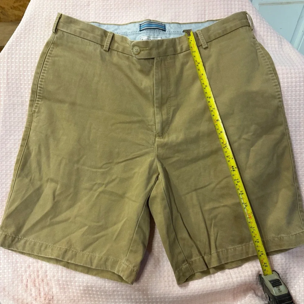 PETER MILLAR  Mens Shorts Size 35 Beige Tan 100% Pima Cotton Golf Chino RN100308